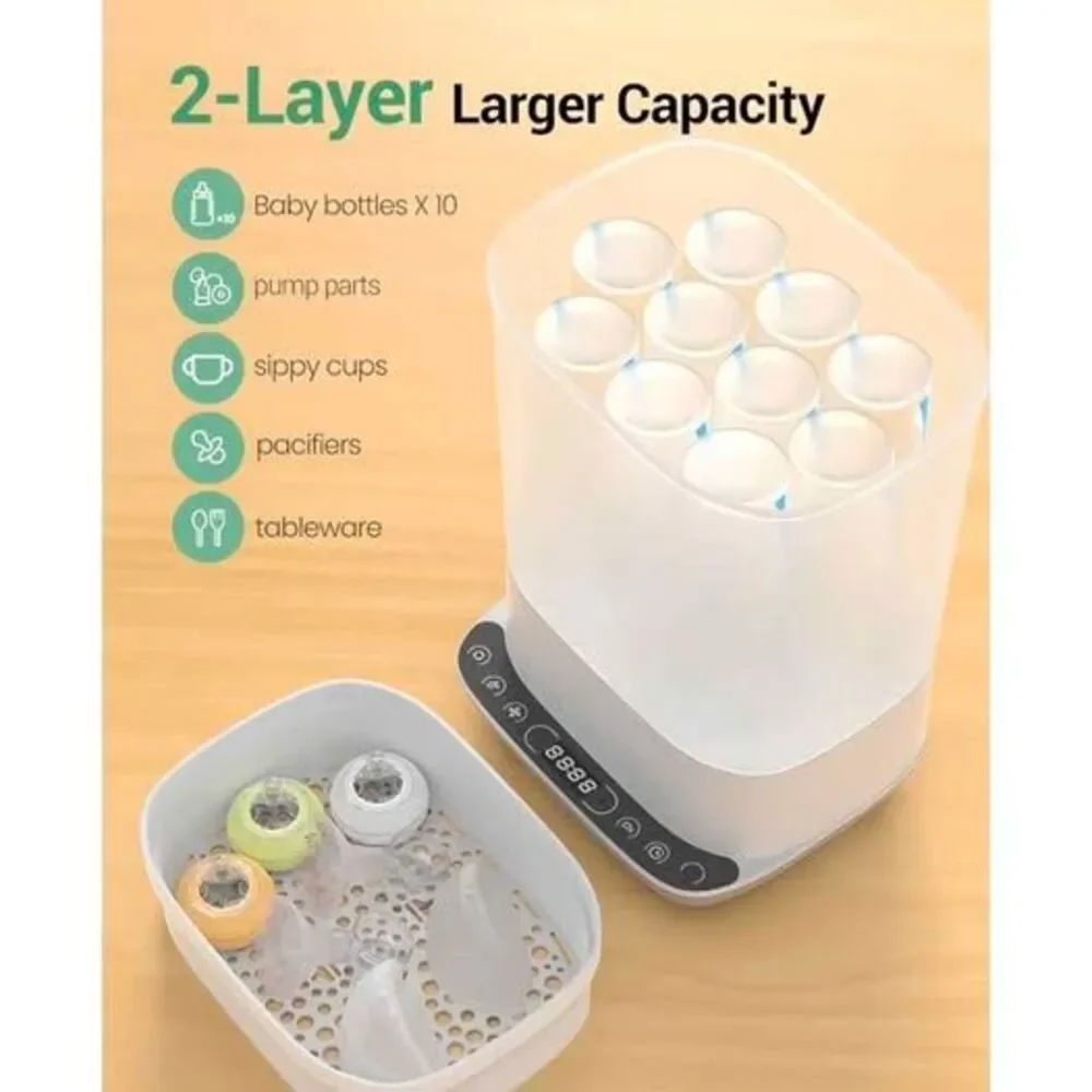 HAUTURE 6-in-1 Baby Bottle Steamer Sanitizer and rapid dryer/storage